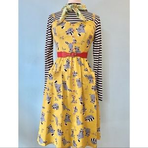 Kimberly Ravenous Raccoons Swing Dress by Collectif